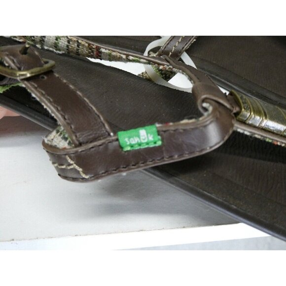 New Sanuk‎ Strappy Sandals Women's Size 7 Brown Metallic Beads Boho - Picture 5 of 6